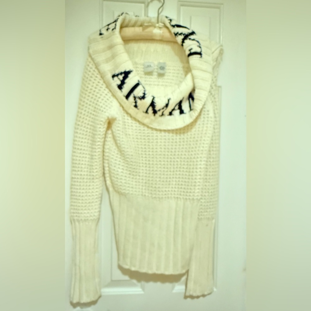 Giorgio Armani Cream Cowl Neck Sweater